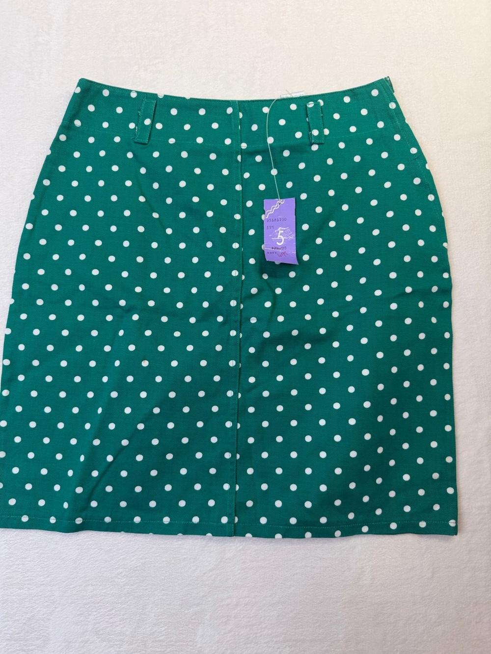 Vintage Extra International Green Polka Dot Pencil Skirt NWT Size 5